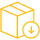 Icono de descarga de caja